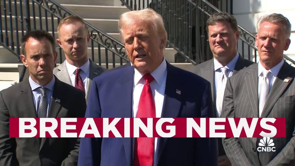 Trump announcing the tariff pause.